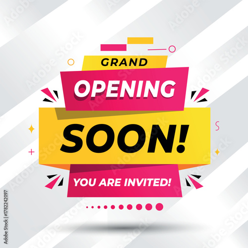 Vibrant Grand Opening Soon Banner for New Business Promotion