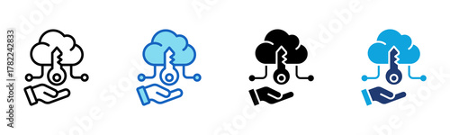 Cloud Access Icon Multi Style Vector Illustration