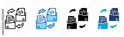 Folder Sharing Icon Multi Style Vector Illustration