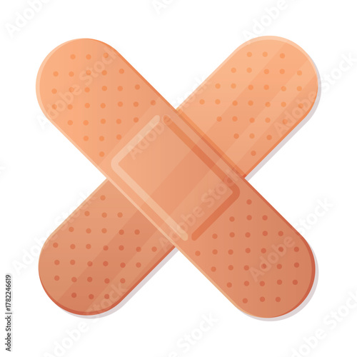 Medical Plaster or Adhesive Bandage for Injuries Vector Illustration