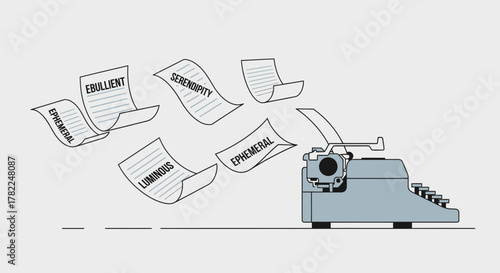 Creative Writing and Imagination Unleashed A Vintage Typewriter Dispensing Words into the Air