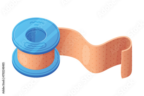 Medical Plaster or Adhesive Bandage Roll for Injuries Vector Illustration