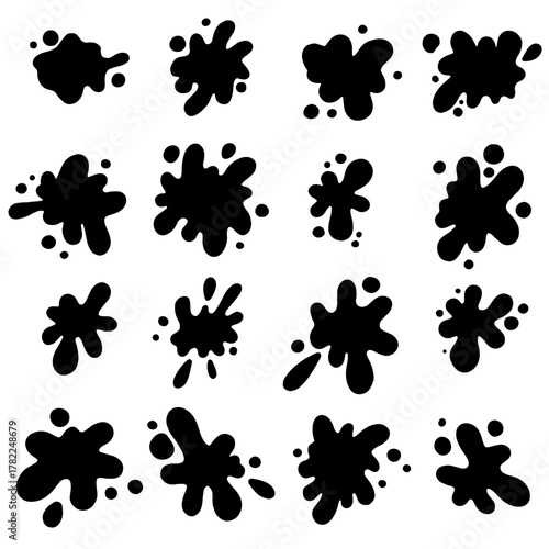 Set of blob shape collection. Set of organic amoeba, irregular black blob shape vector illustration. Abstract irregular form. Spot, bubble blotch, deform drip in flat style.