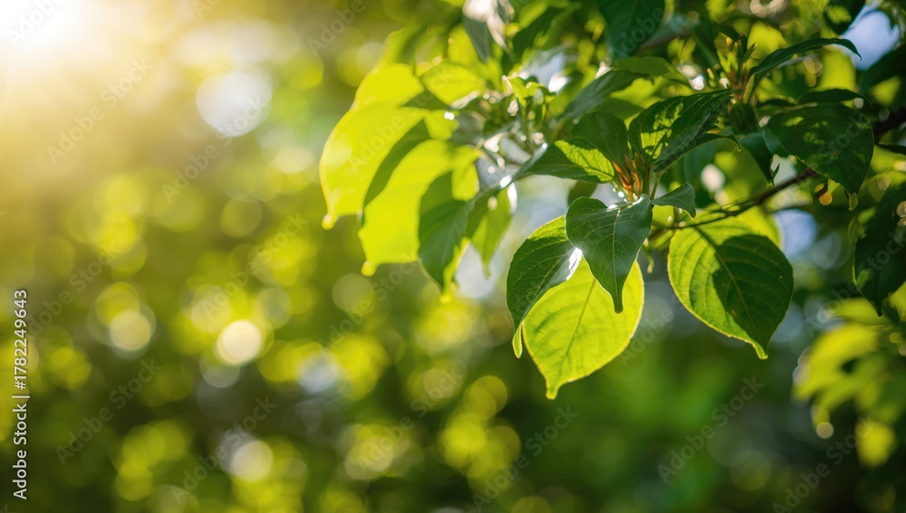 Obraz premium Lush greenery in a vibrant spring garden, showcasing seasonal change