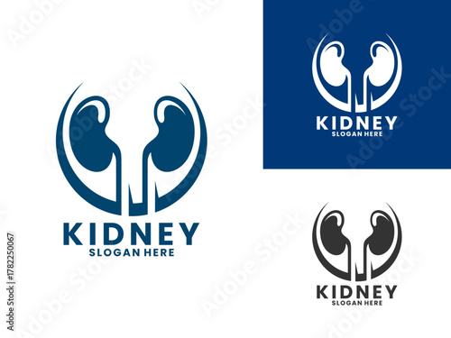 Kidney medical logo design vector template. Modern Clinic logo design icon