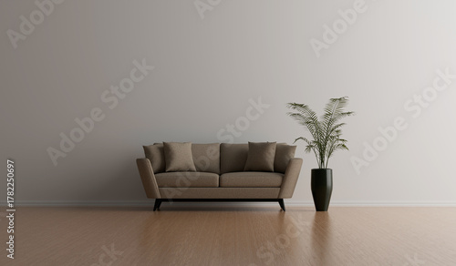 interior design for living area or reception background 3d illustration,3d rendering.