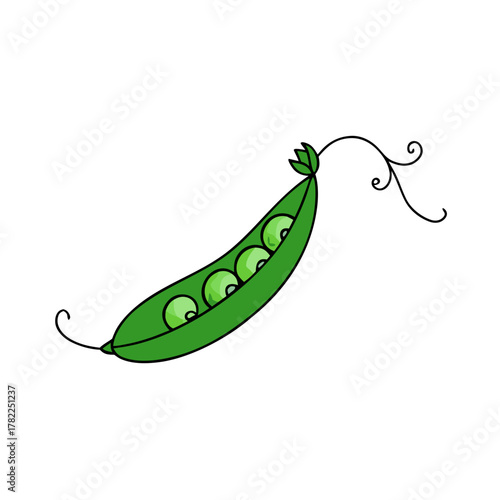 green peas isolated on white