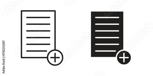Add document icon pictogram in trendy outline style. icon, sign or symbol.