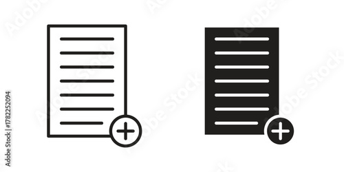 Add document icon pictogram in trendy outline style. icon, sign or symbol.
