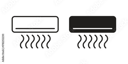 Air conditioner icon pictogram in trendy outline style. icon, sign or symbol.