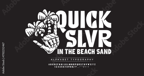 Alphabet custom condensed uppercase. Retro classic typography.