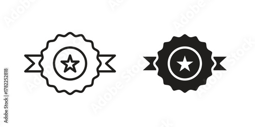 Badge icon pictogram in trendy outline style. icon, sign or symbol.