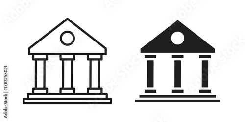 Bank icon pictogram in trendy outline style. icon, sign or symbol.