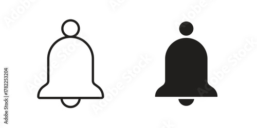 Bell ring icon pictogram in trendy outline style. icon, sign or symbol.