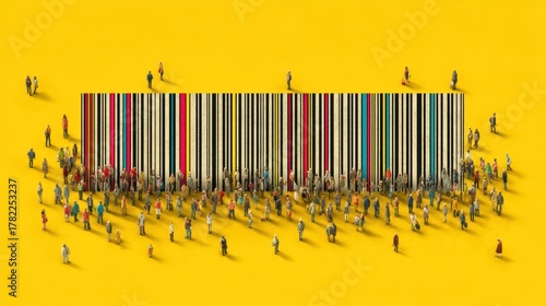 Barcode composed of anonymous human figures