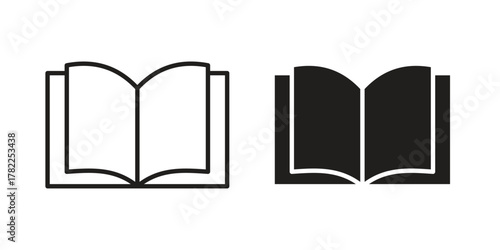 Book open icon pictogram in trendy outline style. icon, sign or symbol.