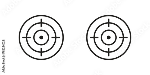 Bullseye pointer icon pictogram in trendy outline style. icon, sign or symbol.