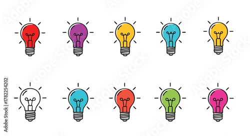 Cartoon lightbulb isolated on white background providing visual concept illustration
