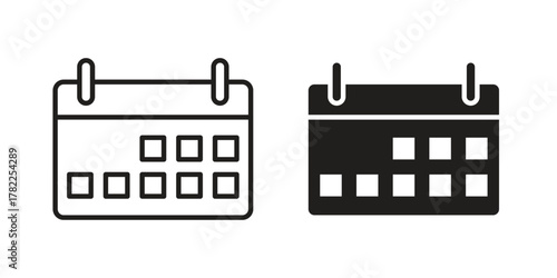 Calendar icon pictogram in trendy outline style. icon, sign or symbol.