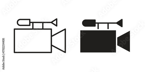 Camcorder icon pictogram in trendy outline style. icon, sign or symbol.