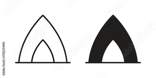 Camping icon pictogram in trendy outline style. icon, sign or symbol.
