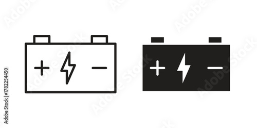 Car battery icon pictogram in trendy outline style. icon, sign or symbol.