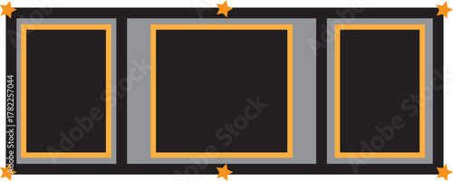 set of three vintage Polaroid / instant photo frames in different formats  .Blank photo frame design,
