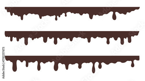 Melt drips chocolate waves. Cocoa liquid motion. Liquid Chocolate Illustration, food, beverage, splash. Vector illustration.
