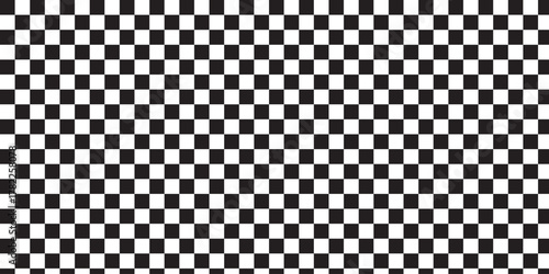 Trippy checkerboard background. Retro psychedelic checkered wallpaper. Wavy groovy chessboard surface. Distorted geometric pattern. Abstract monochrome vector backdrop