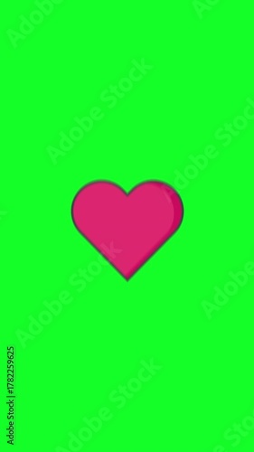 Valentine With Arrow Icon Animation On Green Screen. Vertical Animation