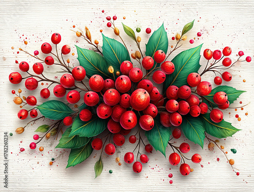 a sprig of Christmas holly ...