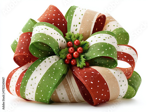 Christmas ribbon in red and...