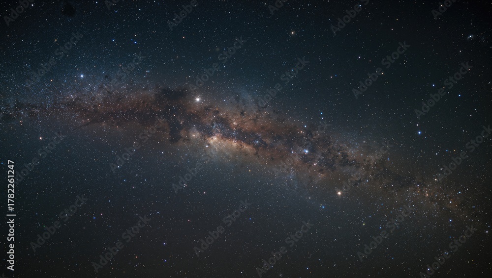 Fototapeta premium Panorama of a galaxy with planets and stars in space, vast universe exploration, Earth Day