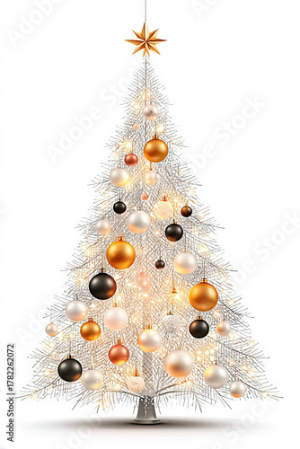 silver Christmas tree isola...