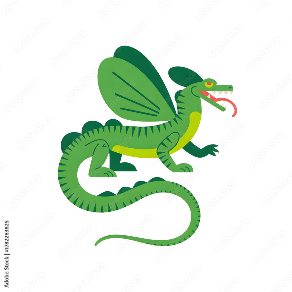 Fototapeta premium A green basilisk illustration vector style