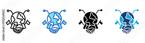 Digital Diplomacy Icon Multi Style Vector Illustration