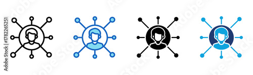 Network Profile Icon Multi Style Vector Illustration