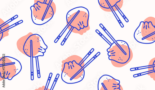 Cute dumpling pattern background vector design