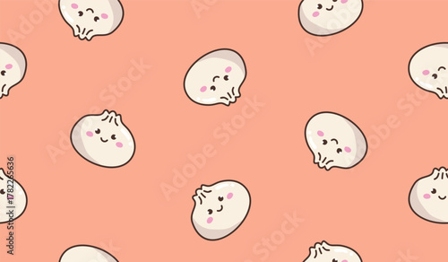 Cute dumpling pattern background vector design