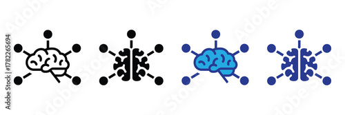 Abstract brain icon with connected nodes representing artificial intelligence and neural network concept