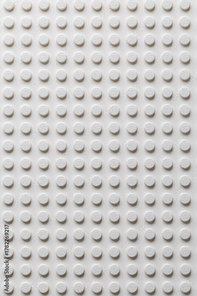 Obraz premium White LEGO Baseplate Top View Seamless Pattern