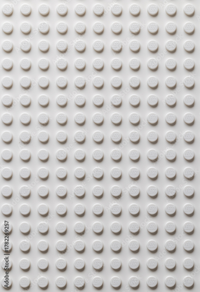 Obraz premium White LEGO Baseplate Top View Seamless Pattern