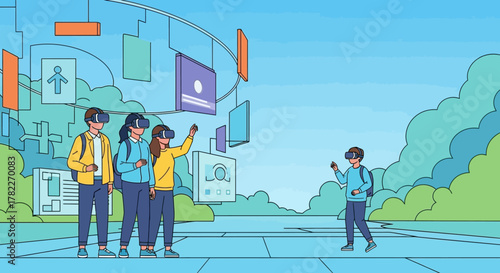 Exploring Virtual Reality A Group Interacting with Digital Worlds Using VR Headsets and Holograms