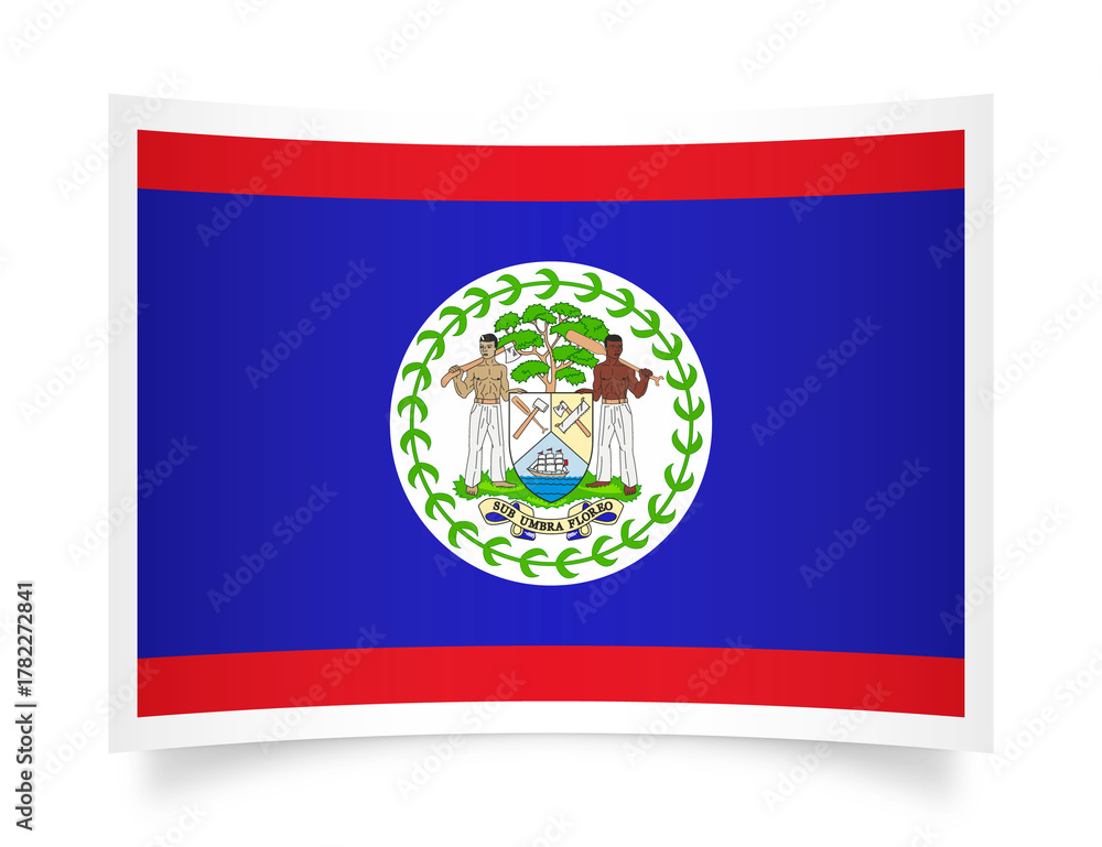 Obraz premium Belize paper flag 3d illustration. Paper flag of Belize transparent png