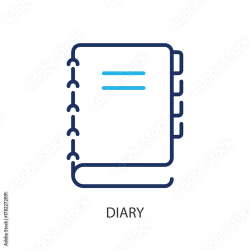 Diary thin line icons. Original vector illustration.