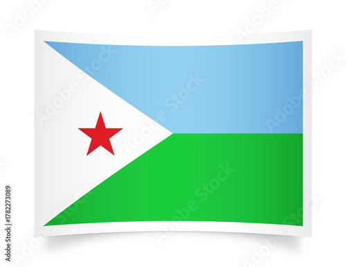 Free Download Djibouti paper flag 3d illustration. Paper flag of Djibouti transparent png - GFXLoad