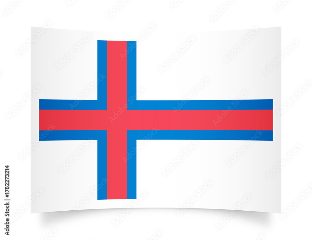 Obraz premium Faroe Islands paper flag 3d illustration. Paper flag of Faroe Islands transparent png
