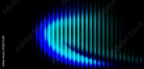 Stunning neon blue and teal light streaks create a modern, vibrant, dynamic background for technology or design projects, with a futuristic aesthetic