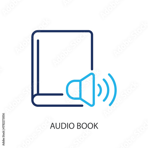 Audio book thin line icons. Original vector illustration.