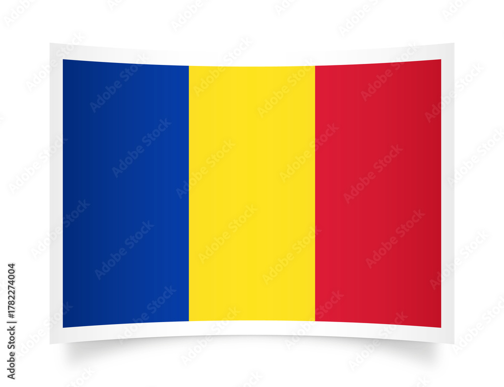 Fototapeta premium Romania paper flag 3d illustration. Paper flag of Romania transparent png